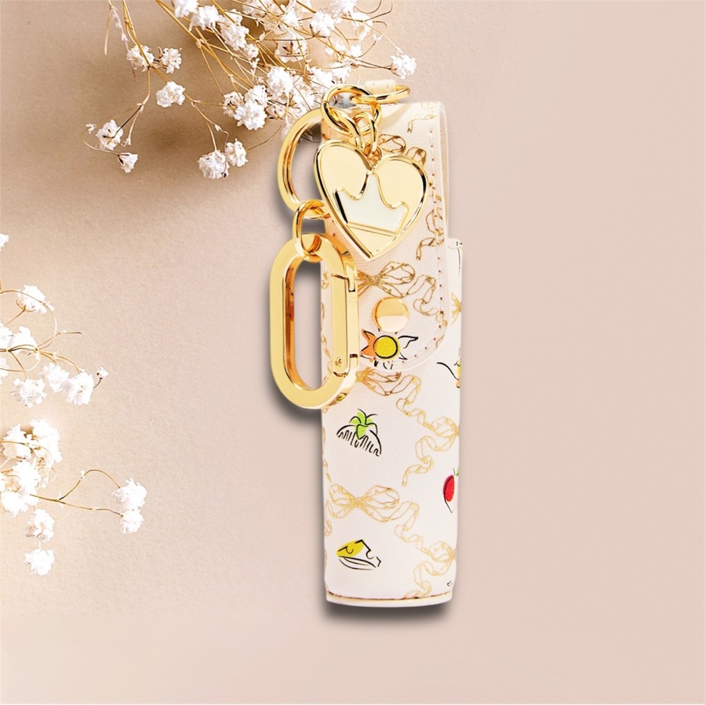 Disney White and Gold Key & Lipstick Holder